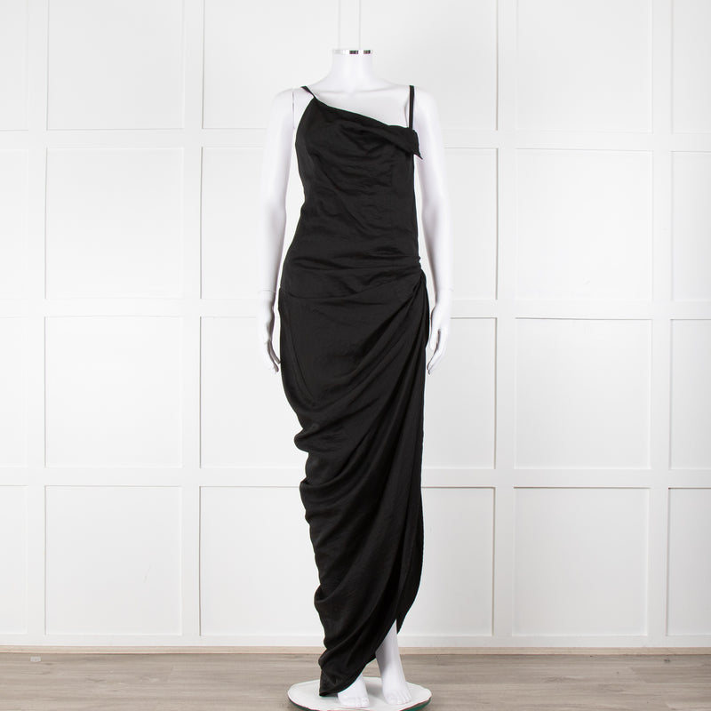 Jacquemus Black Side Ruched Le Papier Dress
