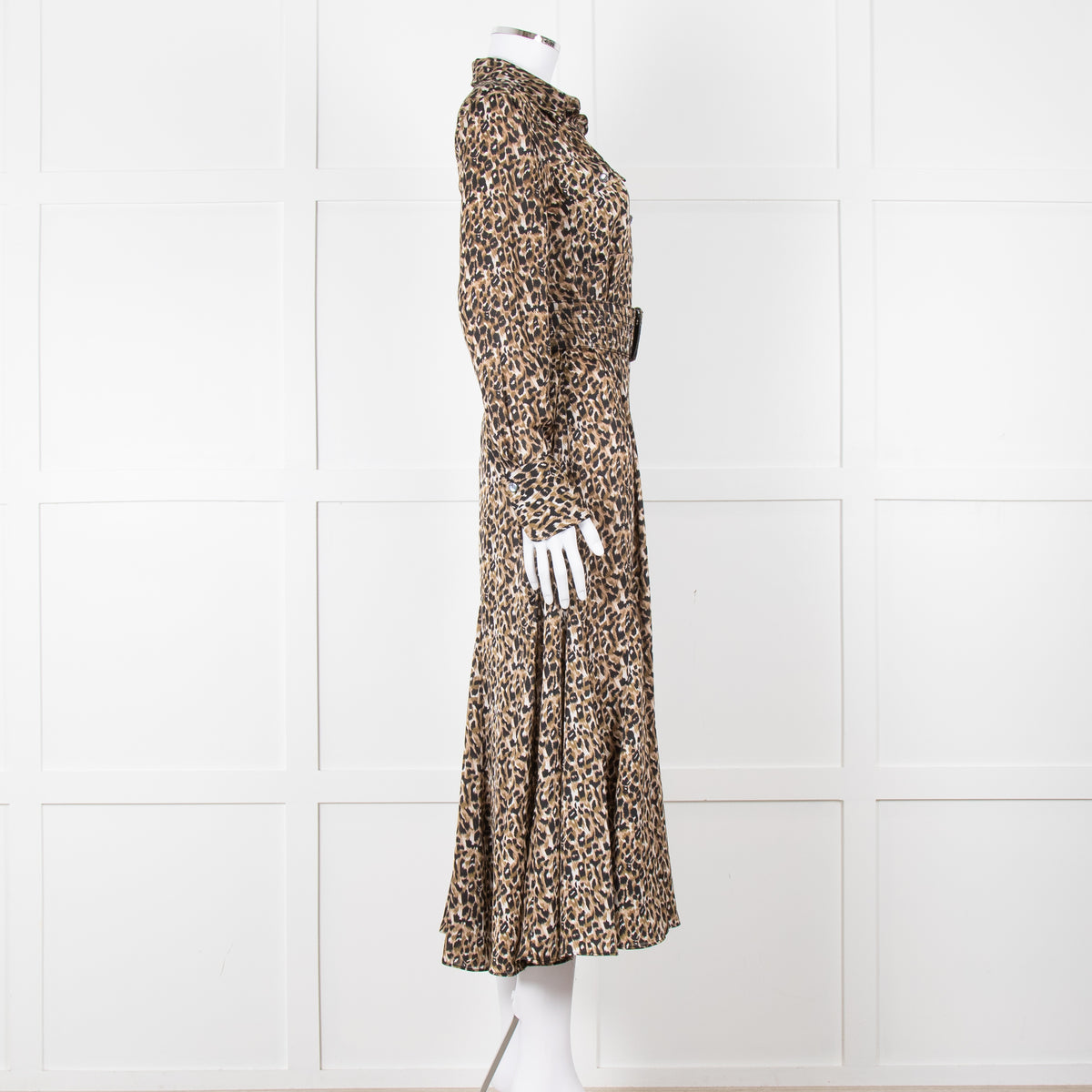 Equipment Satin Animal Print Shirt Dress with Belt