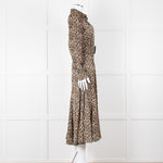Equipment Satin Animal Print Shirt Dress with Belt