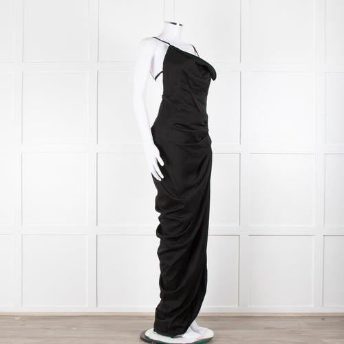 Jacquemus Black Side Ruched Le Papier Dress