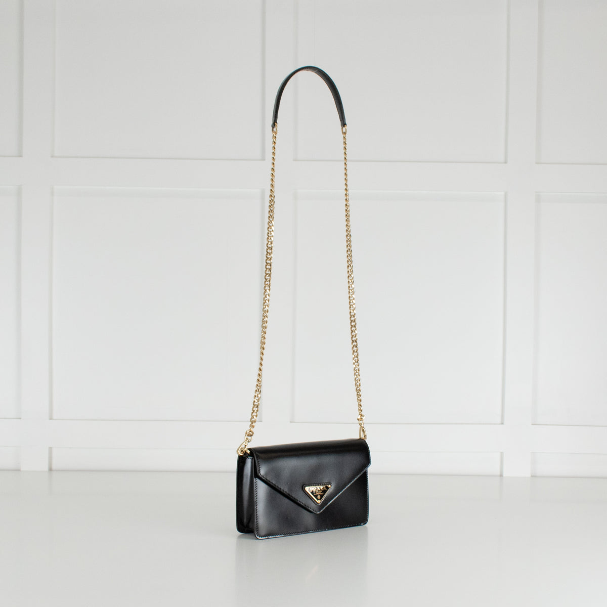 Prada Black Vitello Move Mini Chain Crossbody