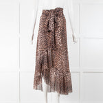 Ganni Leopard Tiered Wrap Skirt