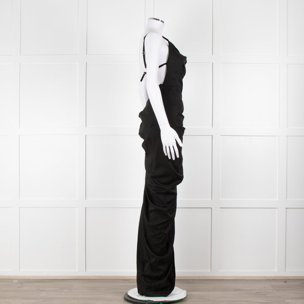 Jacquemus Black Side Ruched Le Papier Dress