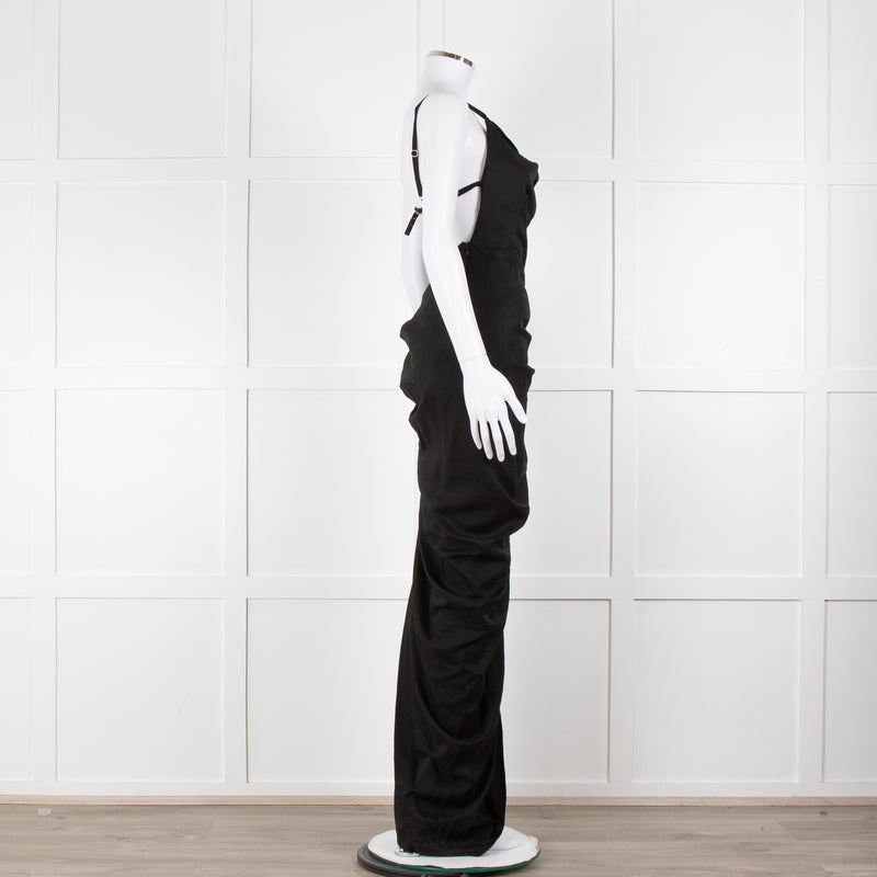 Jacquemus Black Side Ruched Le Papier Dress