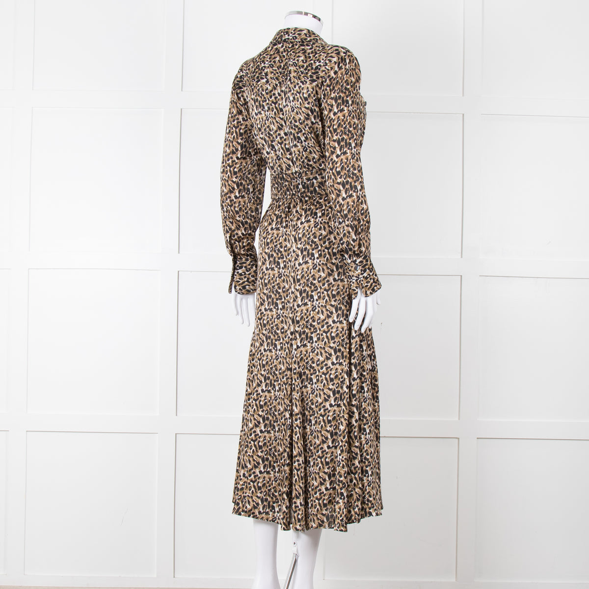 Equipment Satin Animal Print Shirt Dress with Belt