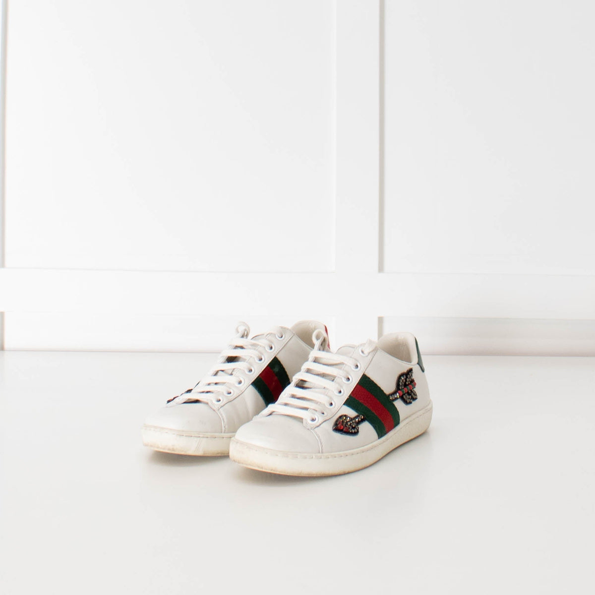 Gucci Crystal Arrow Ace Trainers