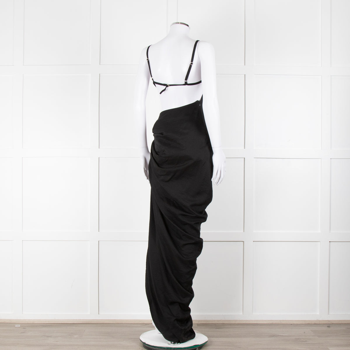 Jacquemus Black Side Ruched Le Papier Dress