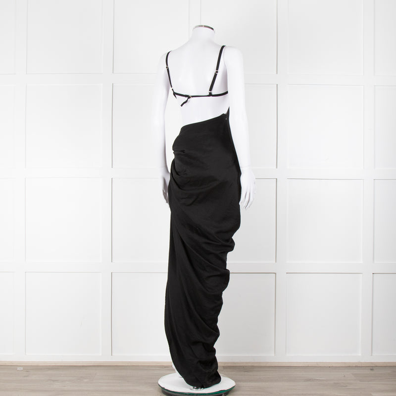 Jacquemus Black Side Ruched Le Papier Dress