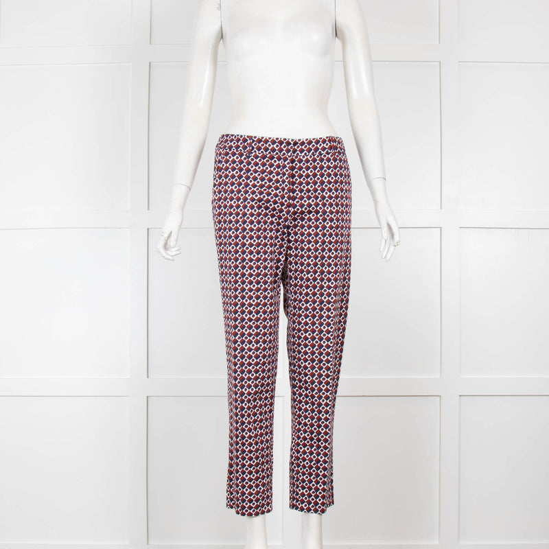 Weekend Maxmara Geometric Print Cotton Trousers