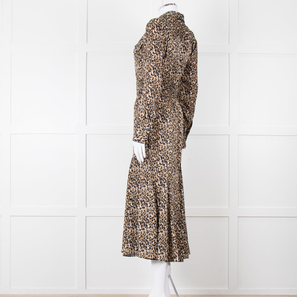 Equipment Satin Animal Print Shirt Dress with Belt