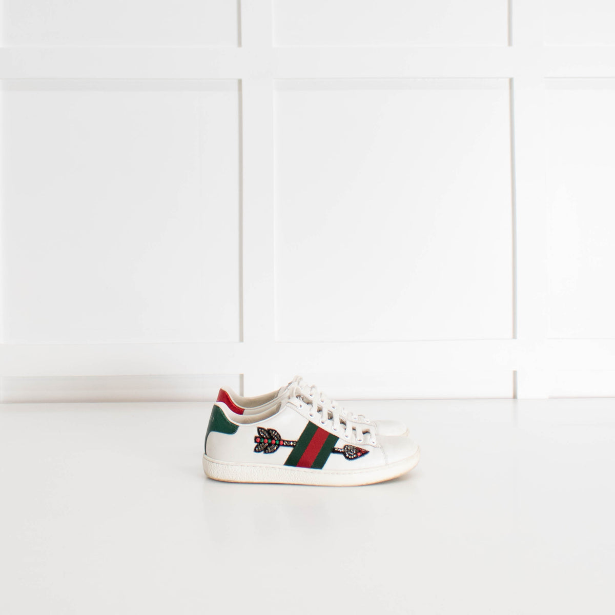 Gucci Crystal Arrow Ace Trainers