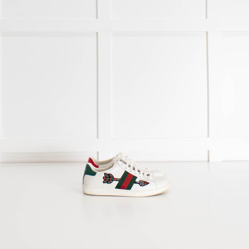 Gucci Crystal Arrow Ace Trainers
