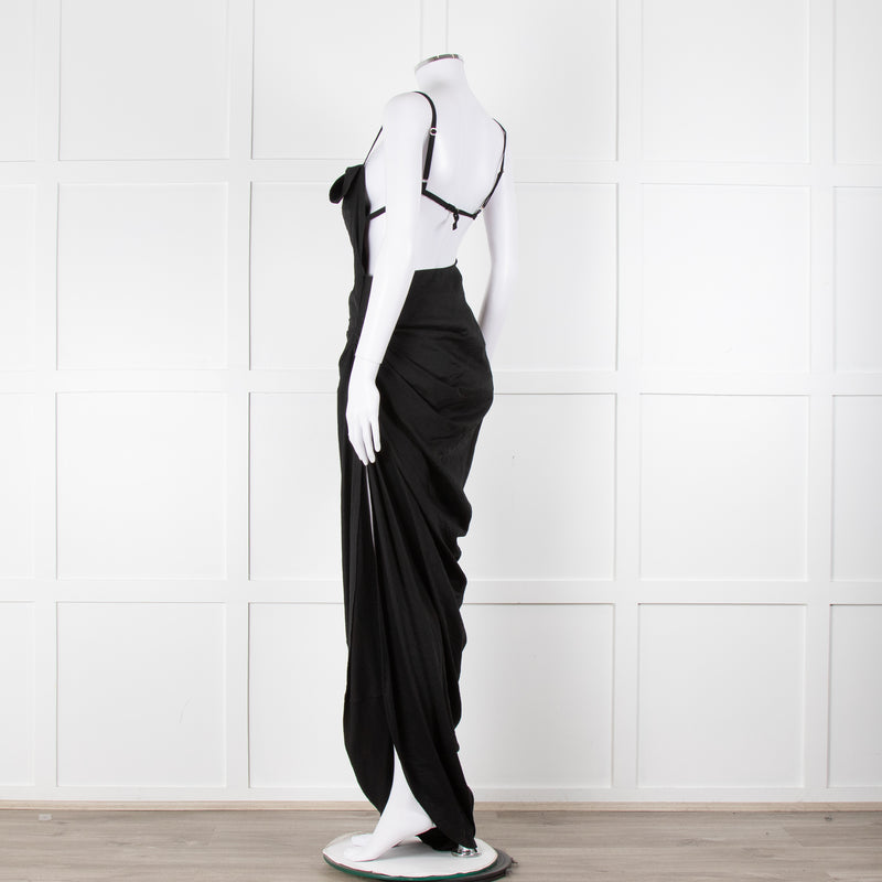 Jacquemus Black Side Ruched Le Papier Dress