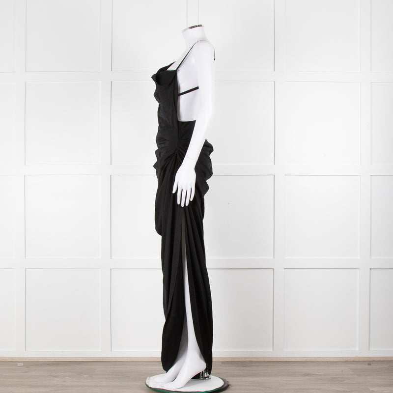 Jacquemus Black Side Ruched Le Papier Dress