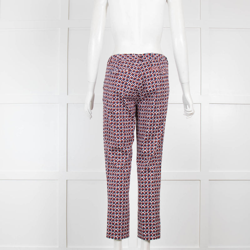 Weekend Maxmara Geometric Print Cotton Trousers