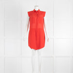 T By Alexander Wang  Red Contrast Panel Sleeveless Shirt Tunic