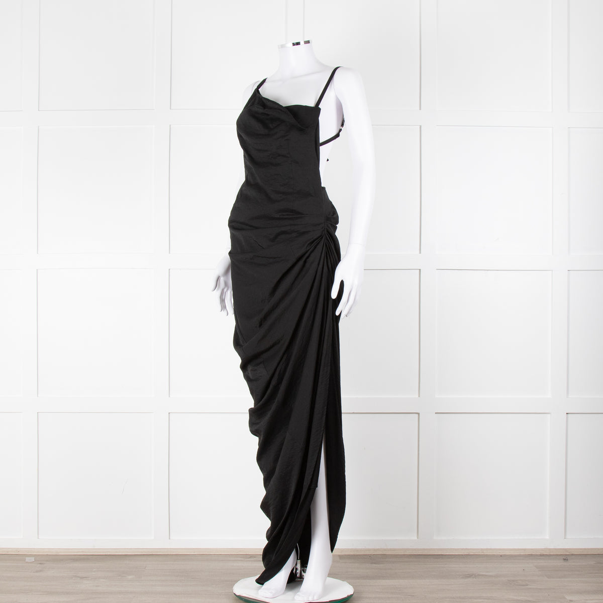 Jacquemus Black Side Ruched Le Papier Dress