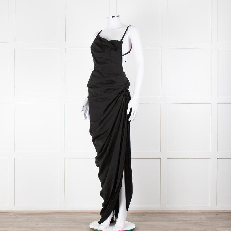 Jacquemus Black Side Ruched Le Papier Dress