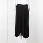 Senlis Black Plisse Midi Skirt with Elasticated Waist