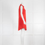 T By Alexander Wang  Red Contrast Panel Sleeveless Shirt Tunic