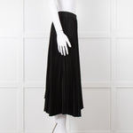 Senlis Black Plisse Midi Skirt with Elasticated Waist