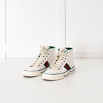 Gucci White Logo High Top Canvas Trainers