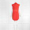 T By Alexander Wang  Red Contrast Panel Sleeveless Shirt Tunic