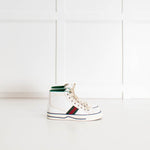Gucci White Logo High Top Canvas Trainers