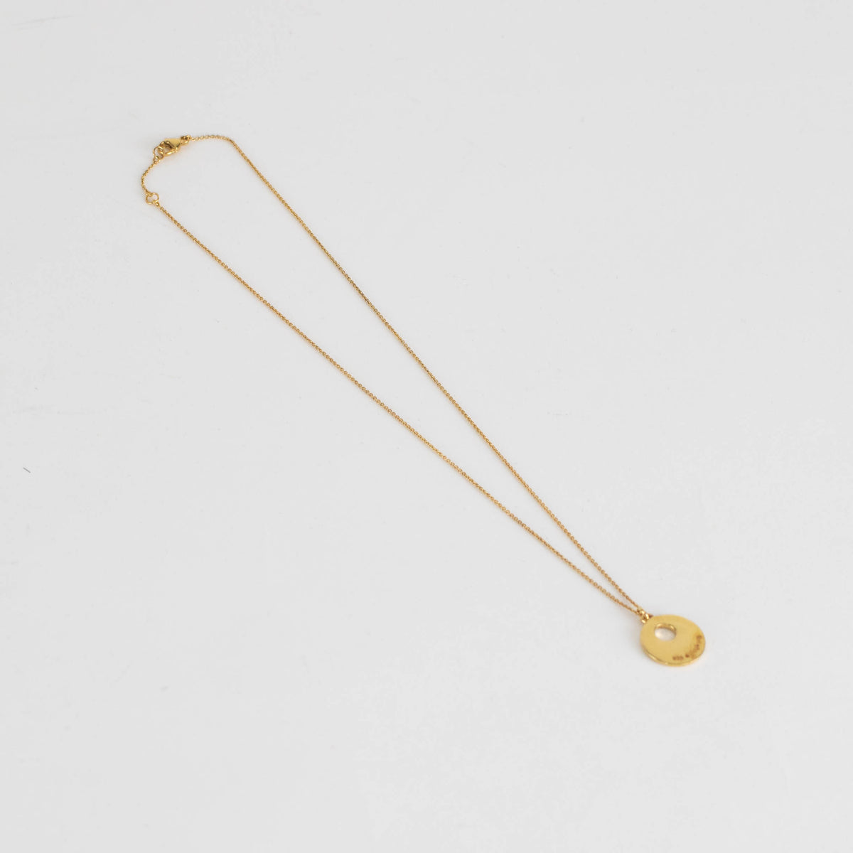 Otiumberg Gold Vermeil Delicate Necklace With Flat Round Branded Disc