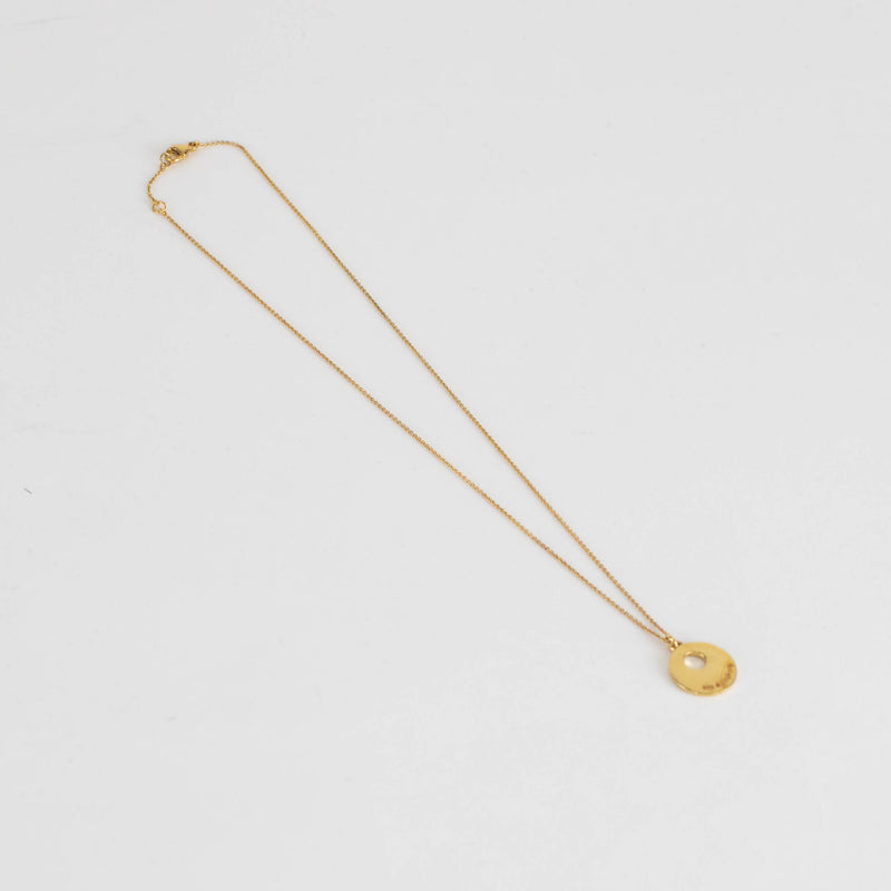 Otiumberg Gold Vermeil Delicate Necklace With Flat Round Branded Disc