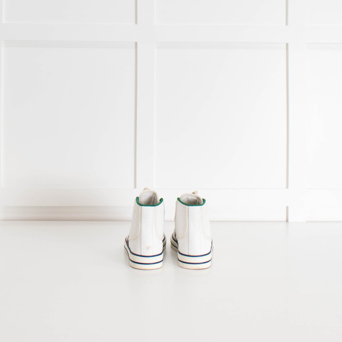 Gucci White Logo High Top Canvas Trainers