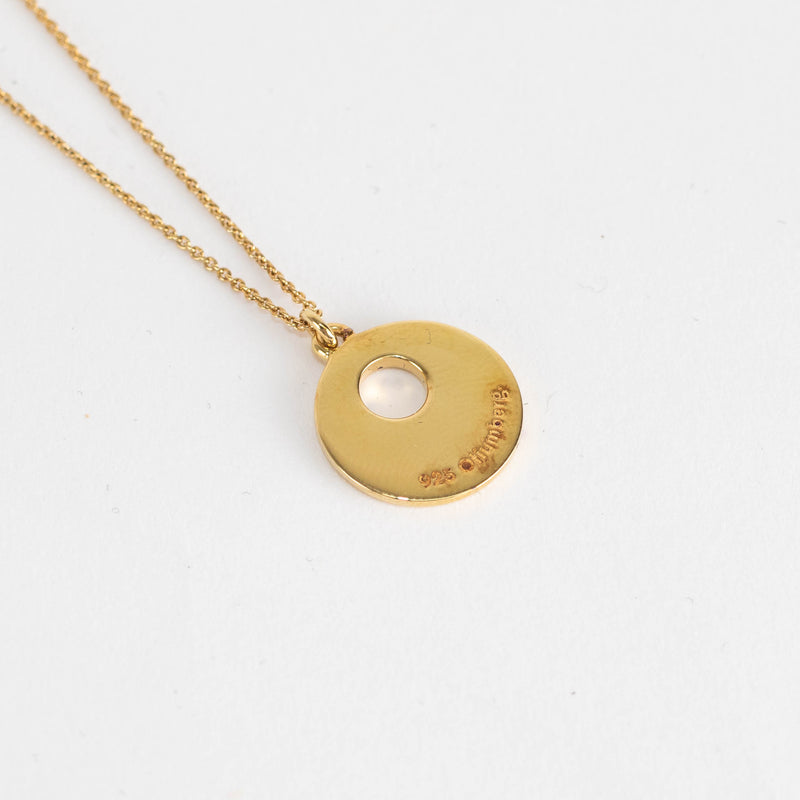 Otiumberg Gold Vermeil Delicate Necklace With Flat Round Branded Disc