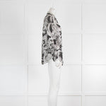 Boutique Moschino Black And White Floral Sheer Print Blouse