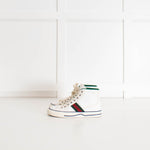 Gucci White Logo High Top Canvas Trainers