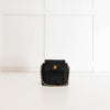 Chanel Black Canvas Camellia Bucket Bag