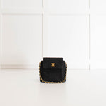 Chanel Black Canvas Camellia Bucket Bag
