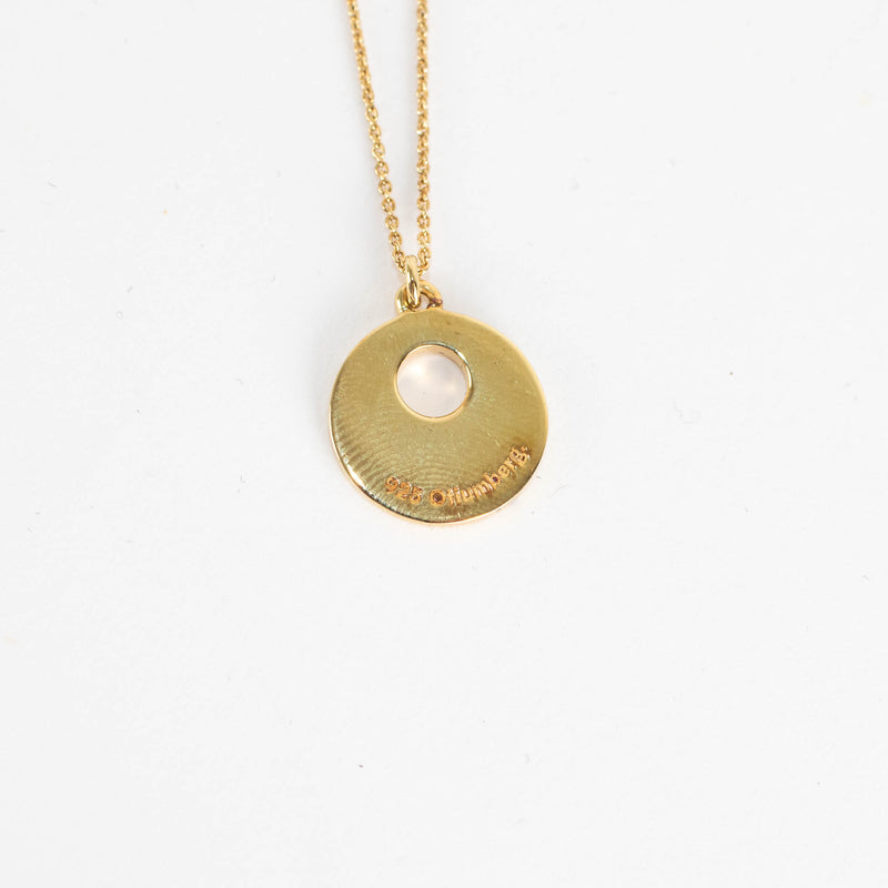 Otiumberg Gold Vermeil Delicate Necklace With Flat Round Branded Disc