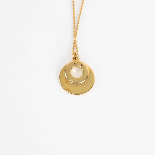 Otiumberg Gold Vermeil Delicate Necklace With Flat Round Branded Disc