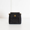 Chanel Black Canvas Camellia Bucket Bag