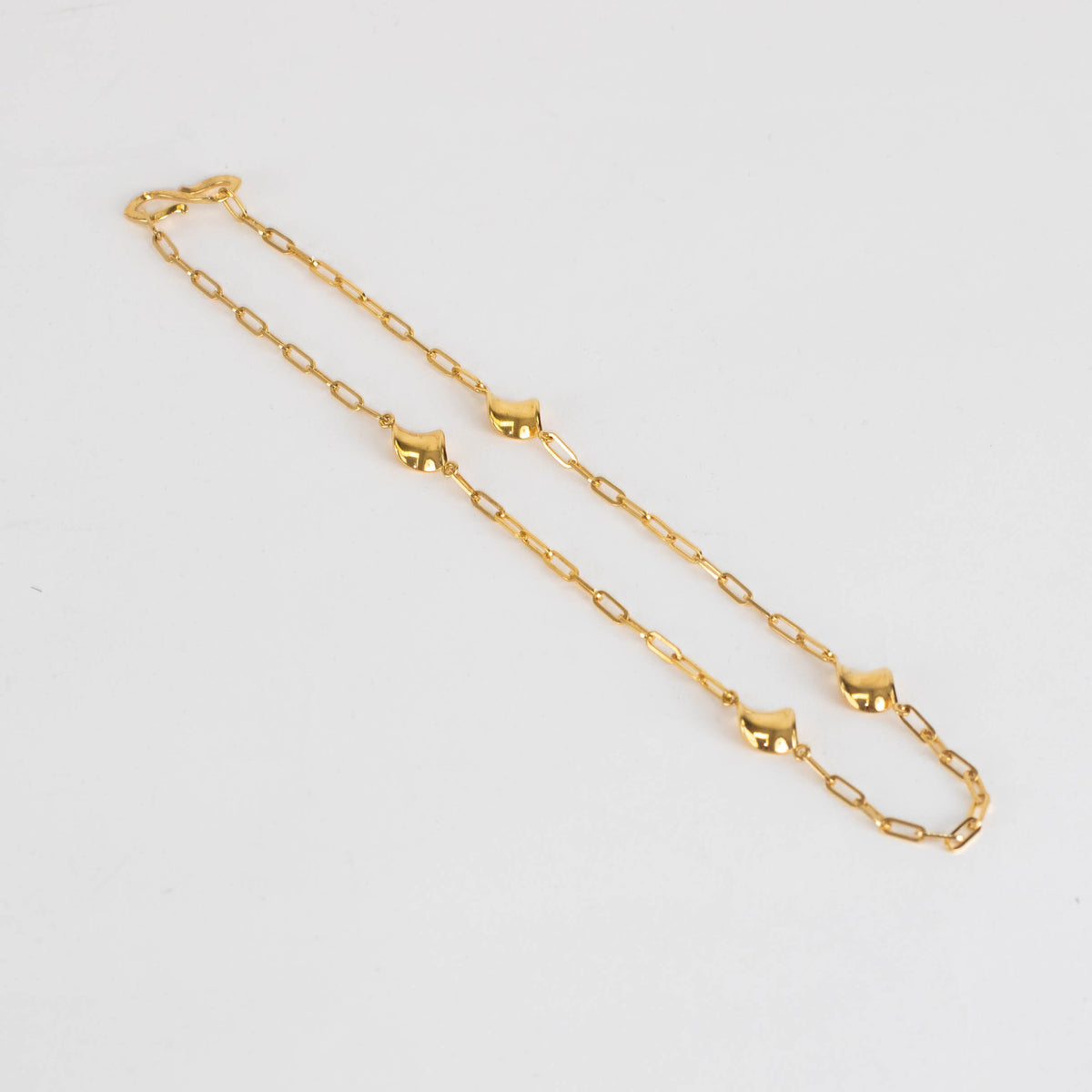 Otiumberg Gold Vermeil Paperclip link Necklace With Wave Detail
