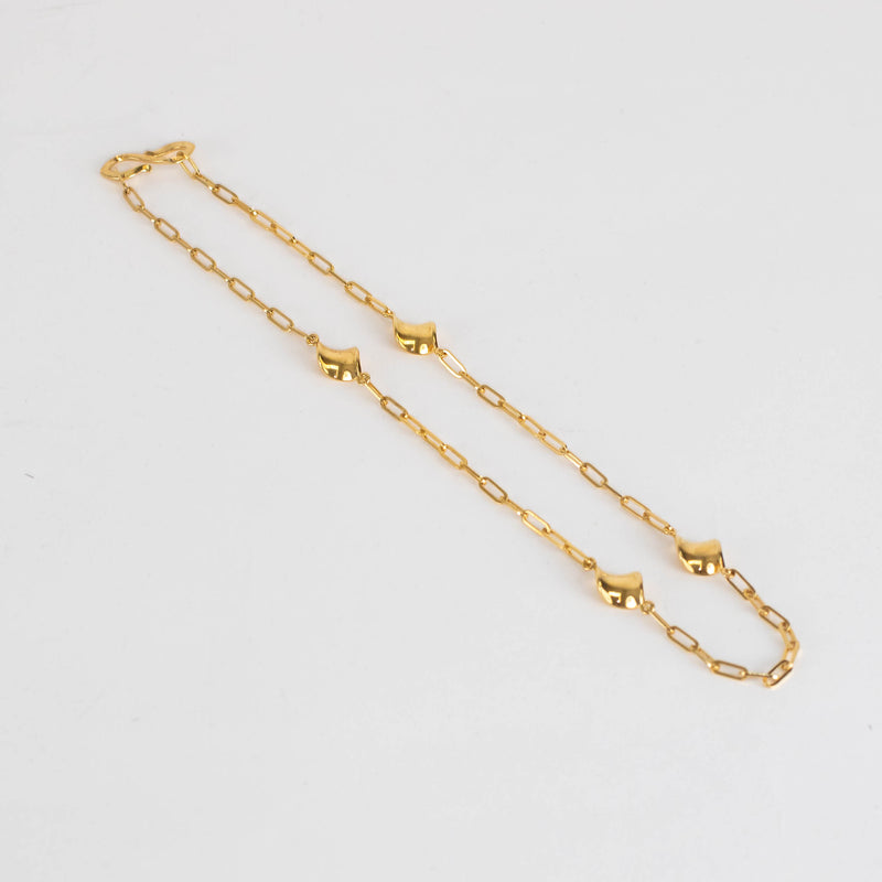 Otiumberg Gold Vermeil Paperclip link Necklace With Wave Detail
