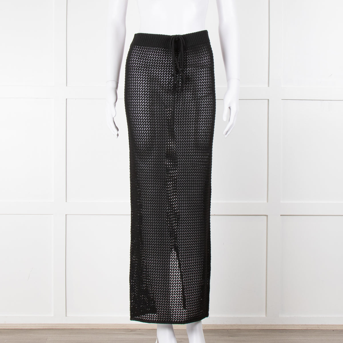 Bananhot Black Crochet Knit Skirt