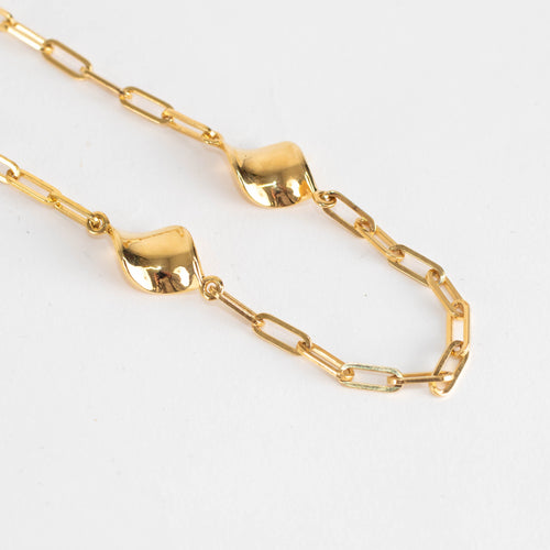 Otiumberg Gold Vermeil Paperclip link Necklace With Wave Detail