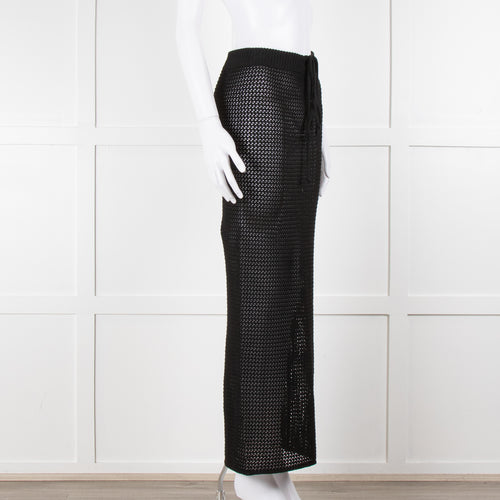 Bananhot Black Crochet Knit Skirt