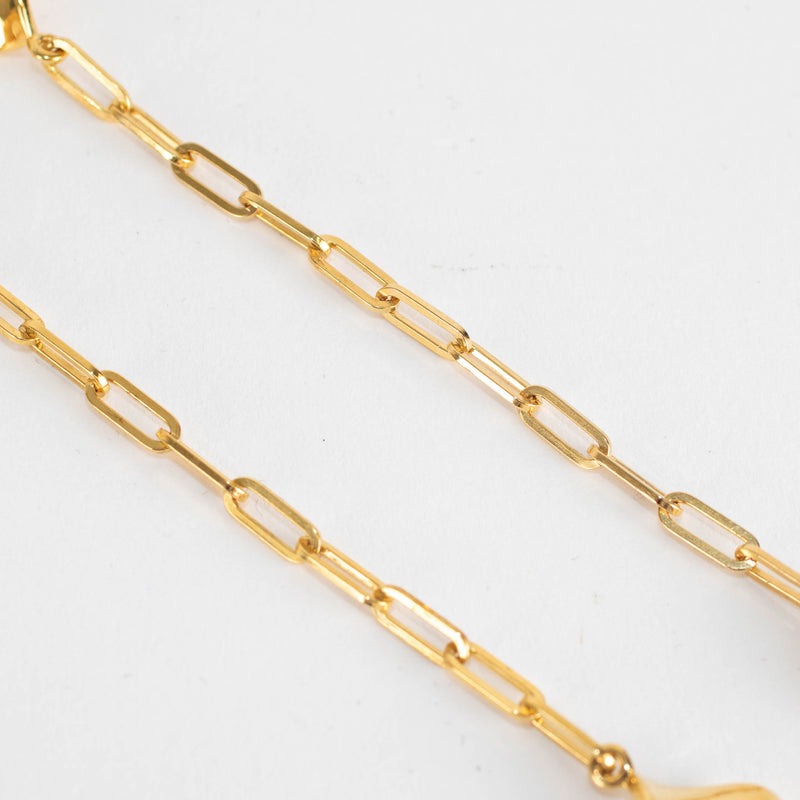 Otiumberg Gold Vermeil Paperclip link Necklace With Wave Detail