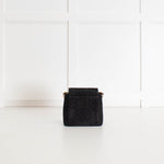 Chanel Black Canvas Camellia Bucket Bag