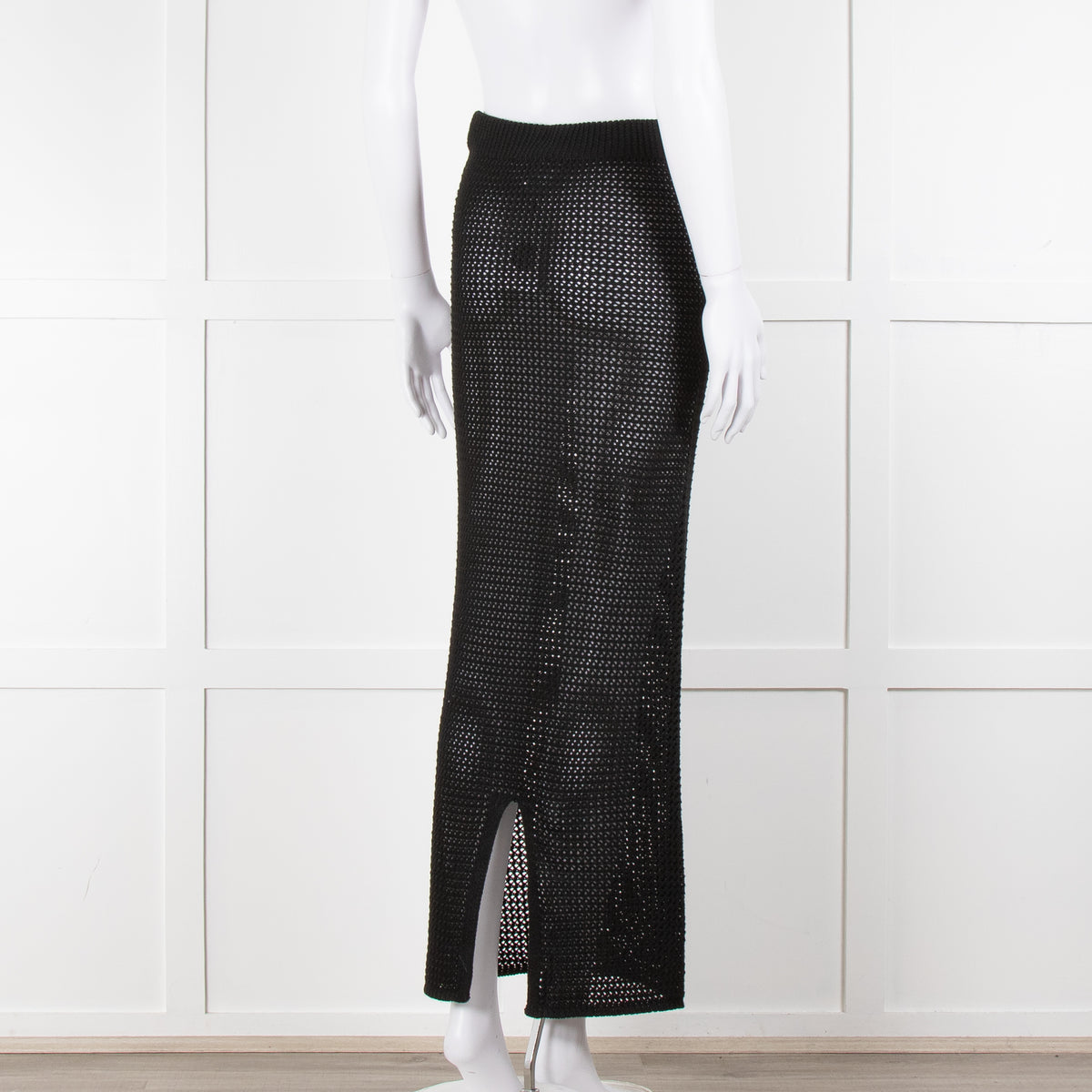 Bananhot Black Crochet Knit Skirt