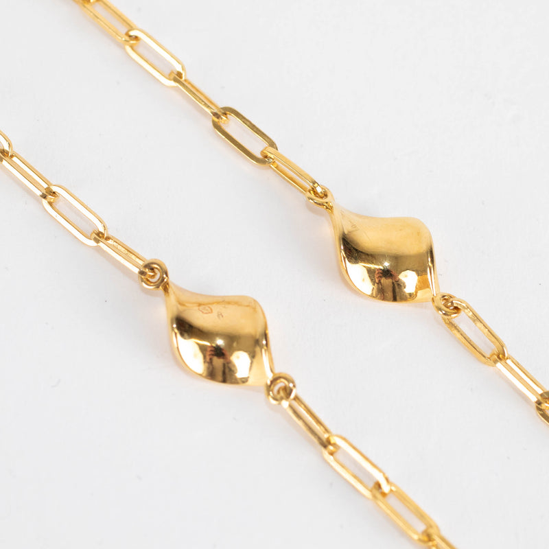 Otiumberg Gold Vermeil Paperclip link Necklace With Wave Detail