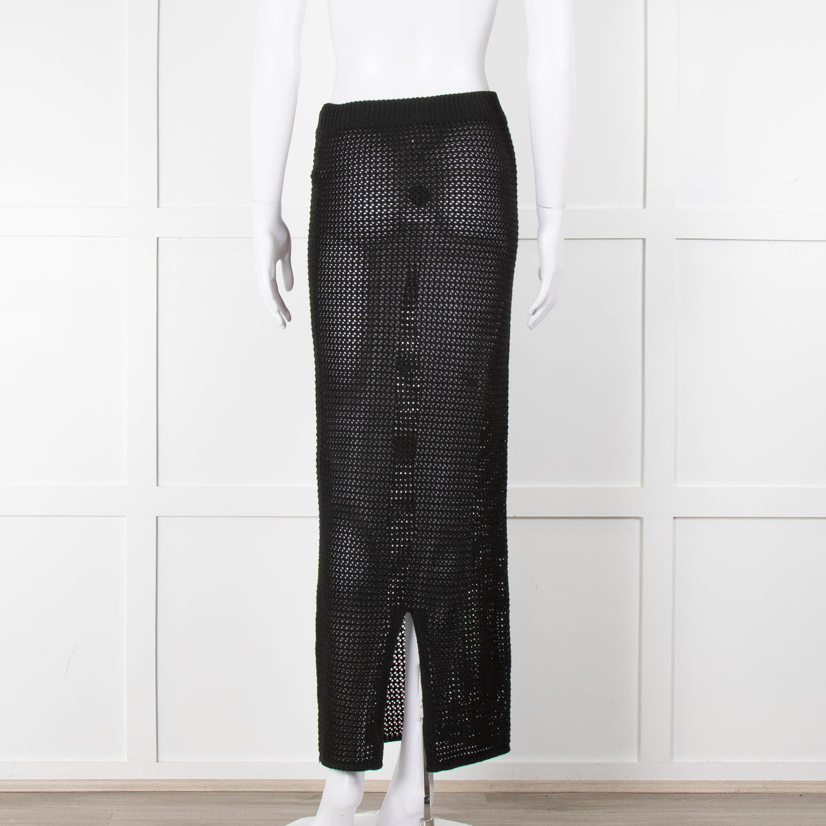 Bananhot Black Crochet Knit Skirt