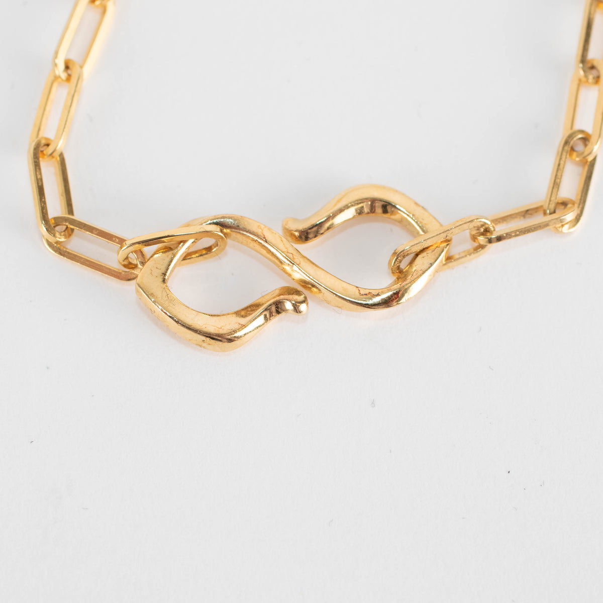 Otiumberg Gold Vermeil Paperclip link Necklace With Wave Detail